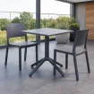 Комплект стол Eco fixed + 2 стула Kate без подлокотников, anthracite — фото 2