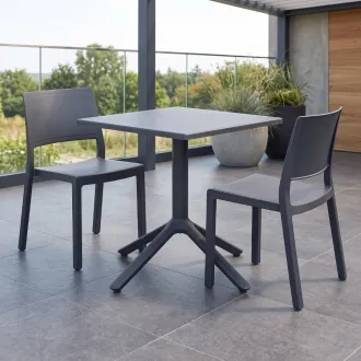 Комплект стол Eco fixed + 2 стула Kate без подлокотников, anthracite — фото 2