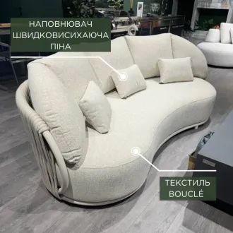 Лаунж-комплект Vivaro 3-местный диван + 2 кресла + 2 столика Nova, Camel sand, Grey top — фото 5