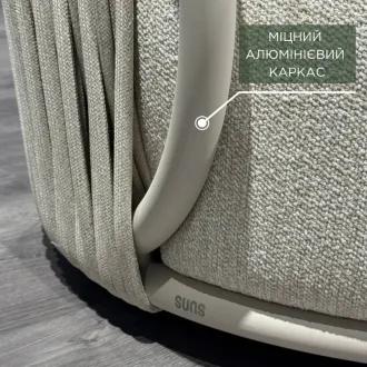 Лаунж-комплект Vivaro 3-местный диван + 2 кресла + 2 столика Nova, Camel sand, Grey top — фото 4