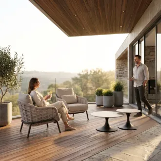 Балконный набор 2 кресла Casto lounge + 2 столика Nova, Mrg taupe