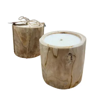 Свічка Candle Round High Teak Width: 19.00 cm. Height: 18.50 cm. Depth: 19.00 cm. — фото 2