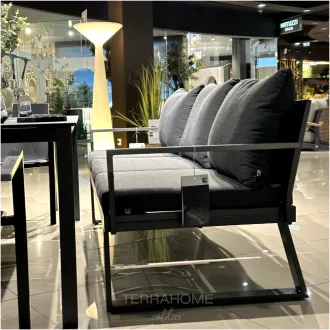 Комплект стіл Cubic 220 см + диван Rasmus з тиковими підлокітниками + 5 стільців Rasmus — фото 6