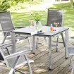 Стіл обідній Diamond 95х95 см Silver з HPL столешнею Stone Light Grey