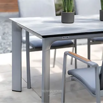 Стіл обідній Diamond 95х95 см Silver з HPL столешнею Stone Light Grey — фото 6