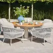 Стіл Grado 150 см+ 5 крісел Dolce бежевому кольорі