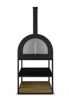 Дров'яна піч для барбекю./ BBQ Wood Oven Anthracite Teak