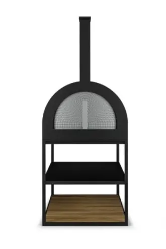 Дров'яна піч для барбекю./ BBQ Wood Oven Anthracite Teak