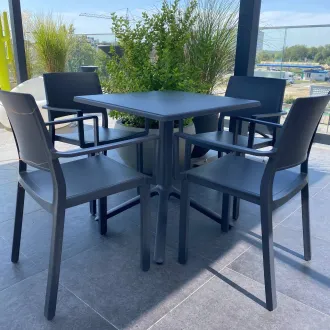 Комплект стіл Eco fixed + 4 стільці Kate, anthracite — фото 2