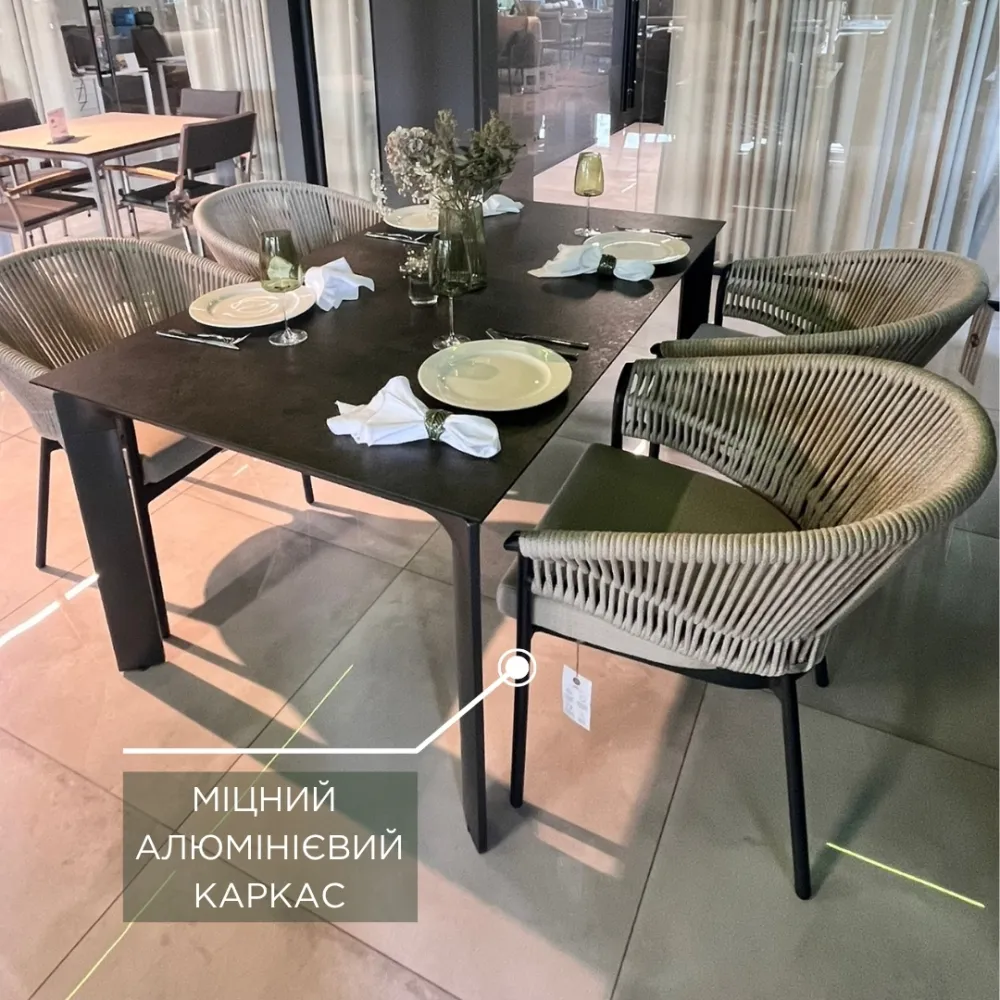 Обідній комплект стіл Diamond + 4 стільці Santorini