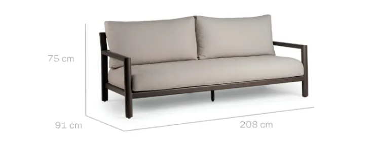 Диван Oasis Lounge 3-местный, Chocolat, Ivory White