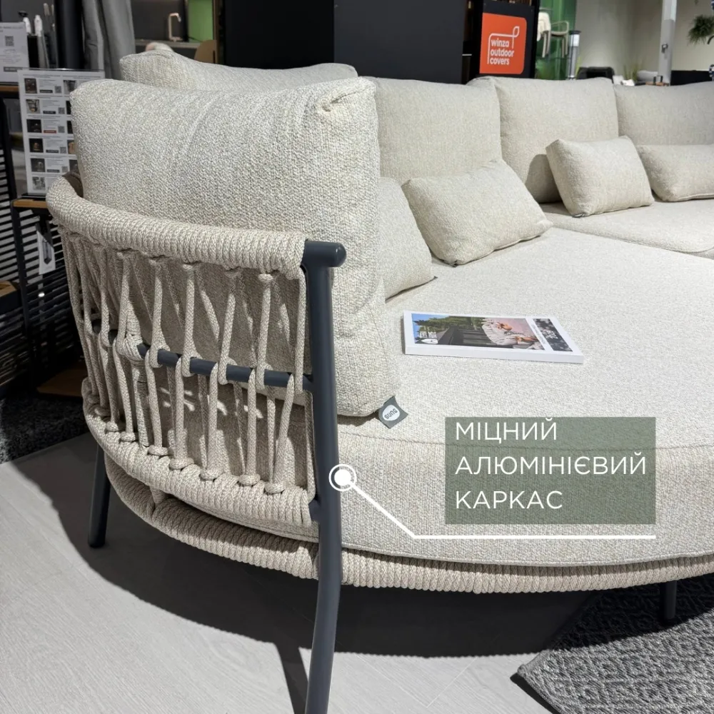 Кутовий лаунж Лівий Bardi Matt royal grey, Camel sand, Beachy bouclé