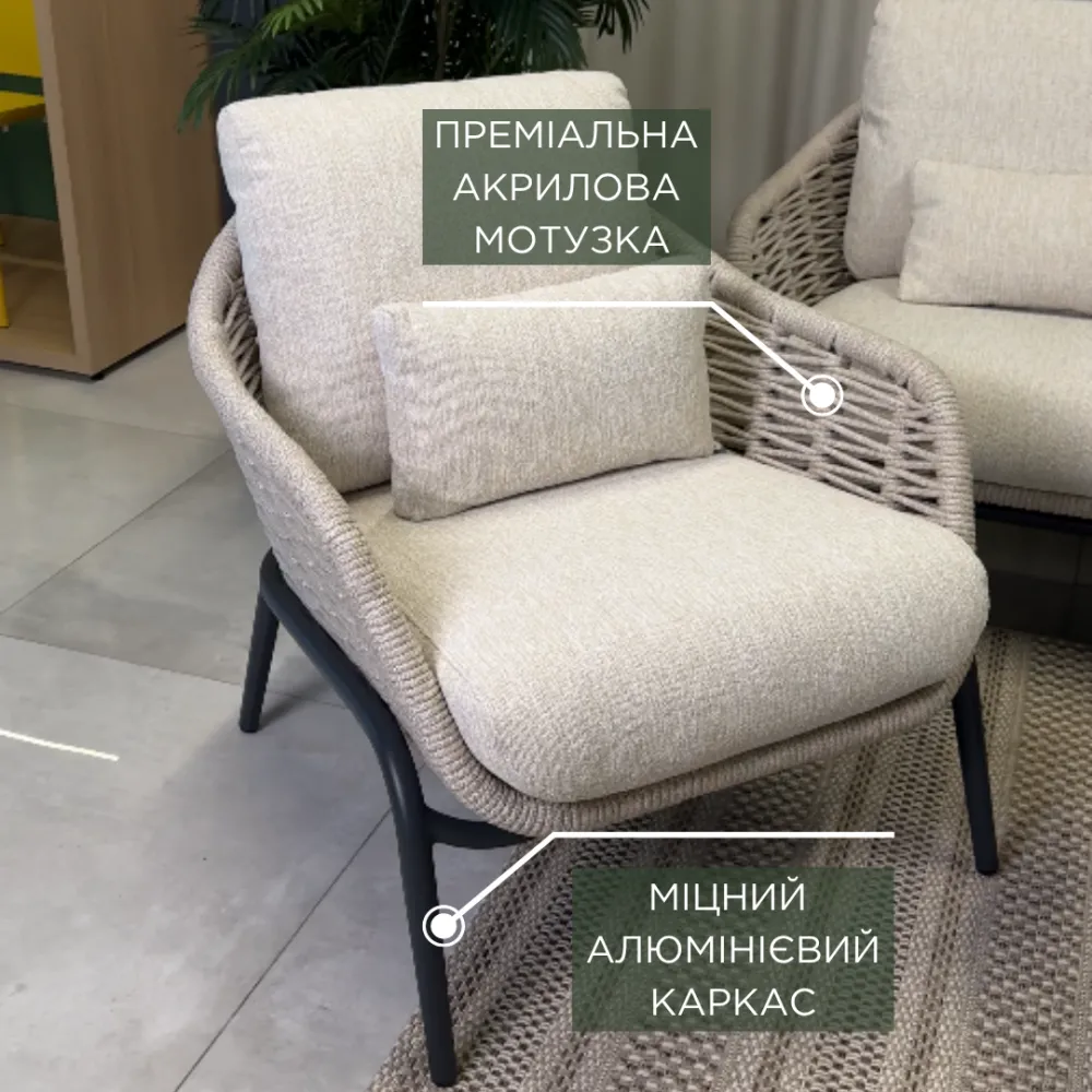 Лаунж-комплект Casto + столики Nova + пергола Villa 4х4 м
